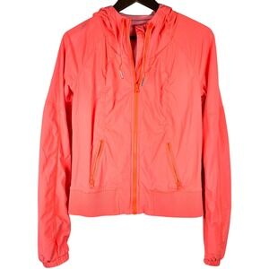 Lululemon Street To Studio Full Zip Jacket Size 6 Orange Coral Gym Yoga Athletic